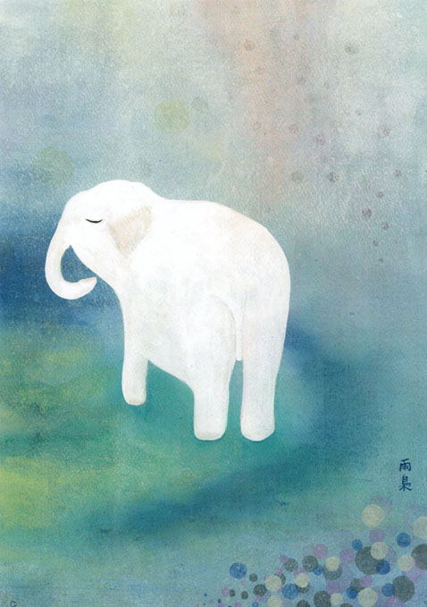 「白い瞑想」illustration by Ukyo SAITO ©斎藤雨梟